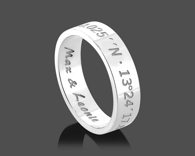 SILBER RING MIT GRAVUR 925 SILBER NAMENSRING SILBERRING TEXT