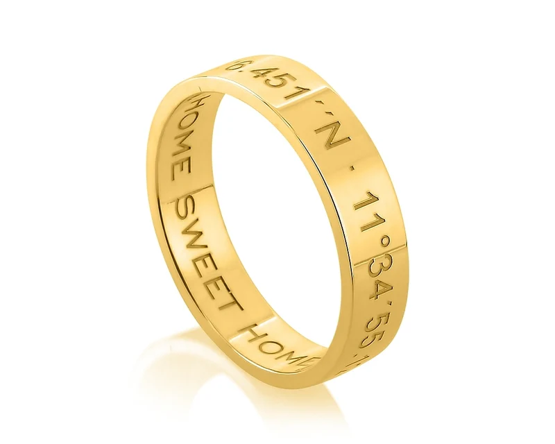 VERLOBUNGSRING MIT WUNSCHTEXT RING MIT VERGOLDUNG GRAVUR SCHMUCK NAMENSRING
