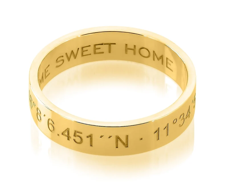 VERLOBUNGSRING MIT WUNSCHTEXT RING MIT VERGOLDUNG GRAVUR SCHMUCK NAMENSRING