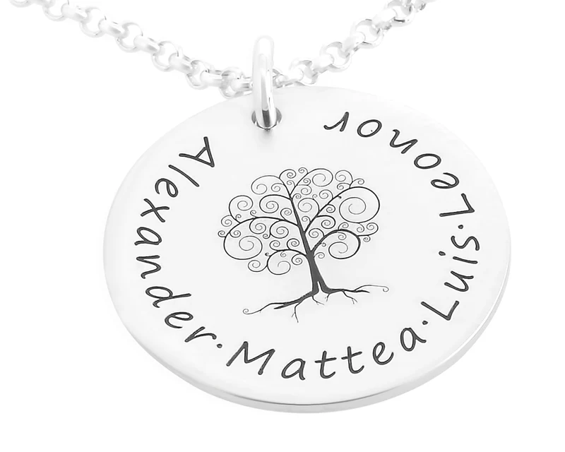 NAMENSKETTE DAMEN 925 SILBER FAMILIENSCHMUCK GESCHENK FÜR MAMA MUTTER OMA