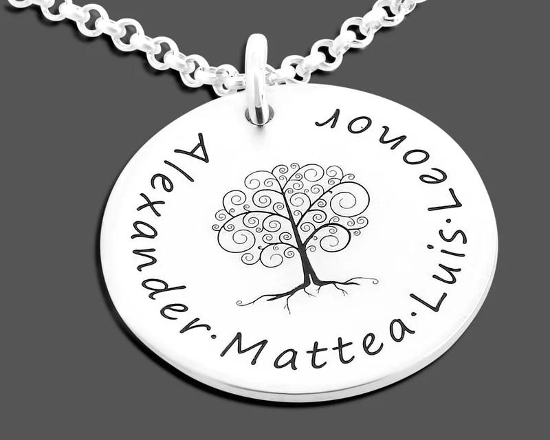 NAMENSKETTE DAMEN 925 SILBER FAMILIENSCHMUCK GESCHENK FÜR MAMA MUTTER OMA