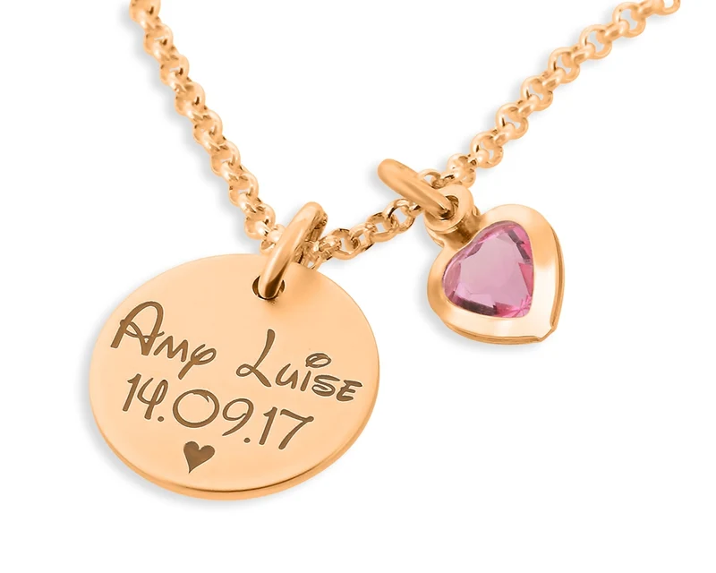 KETTE MÄDCHEN NAMENKETTE SCHLICHT HERZ KINDERSCHMUCK ONLINE