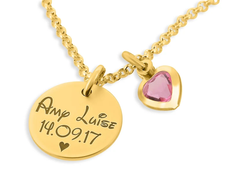 NAMENS KETTE GOLD MÄDCHEN KINDER SCHMUCK HALLSKETTE GRAVUR