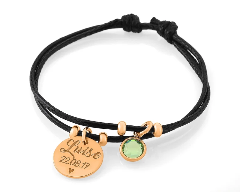 ARMBAND ROSÉ VERGOLDET, TAUFSCHMUCK, SCHMUCK MIT NAMEN