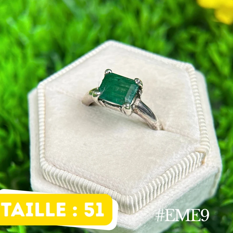Silberner Smaragdring #EME9