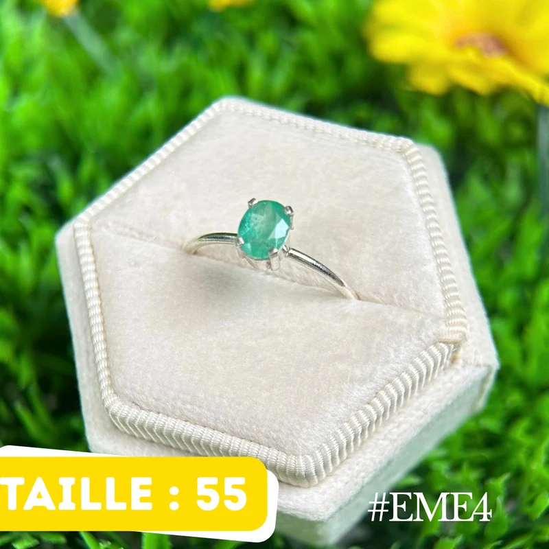Silberner Smaragdring #EME4
