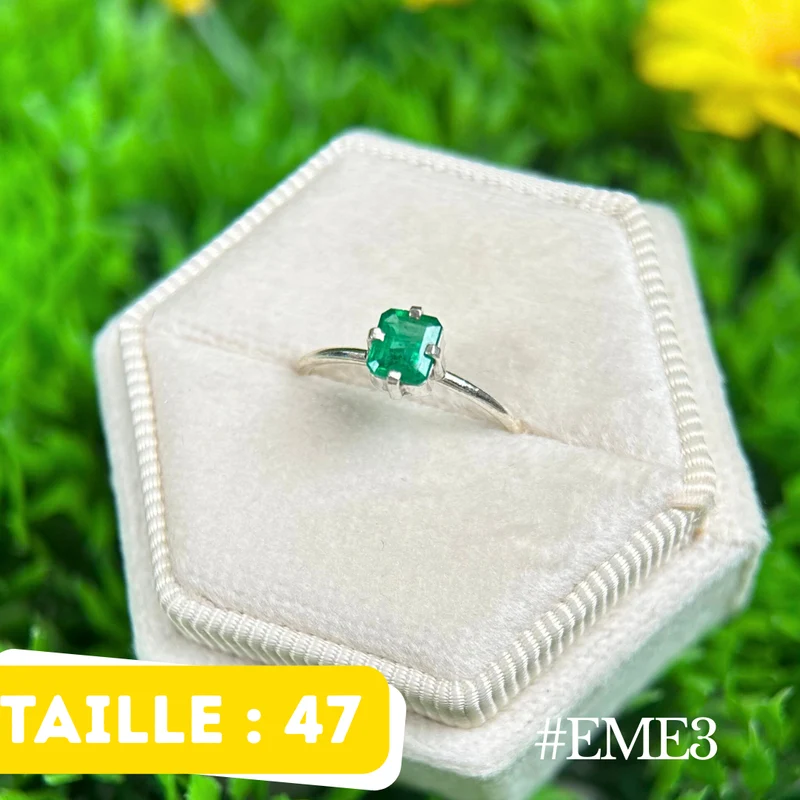Silberner Smaragdring #EME3