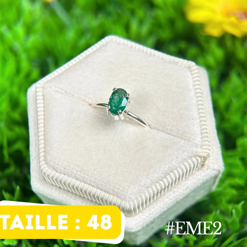 Silberner Smaragdring #EME2