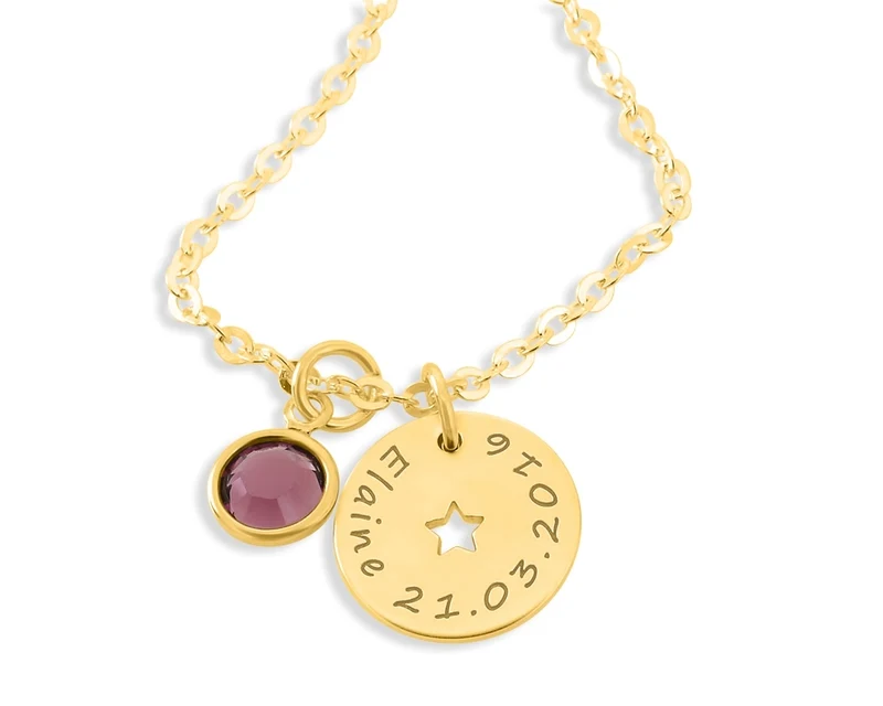KETTE MIT NAMEN VERGOLDET GESCHENK ZUR GEBURT NAMENSKETTE GOLD