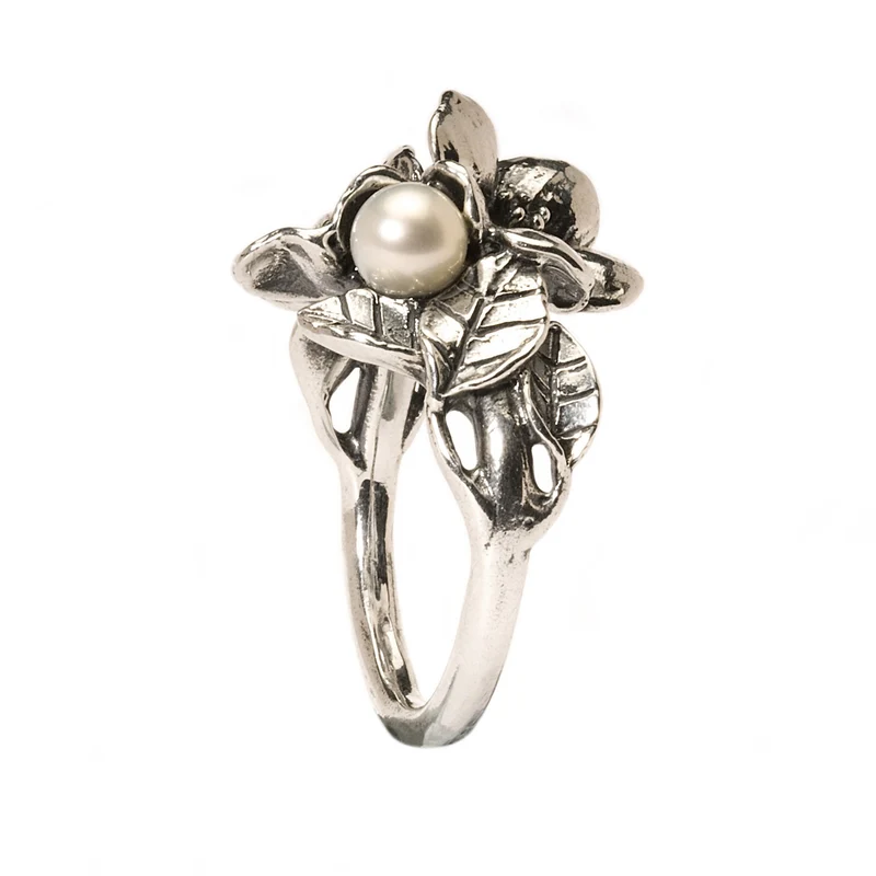 Weißdorn mit Perle Ring