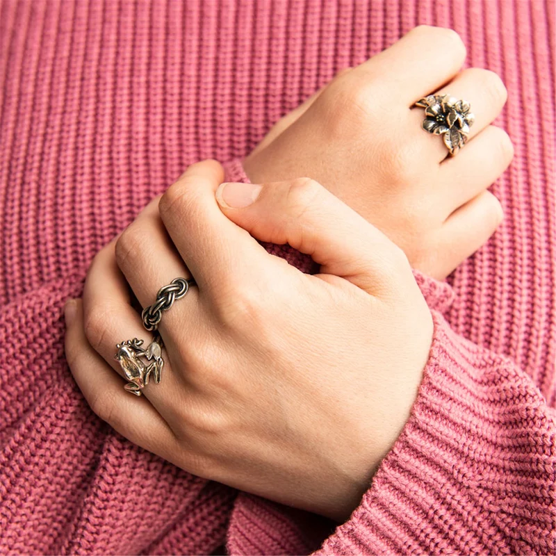 Weißdorn mit Perle Ring