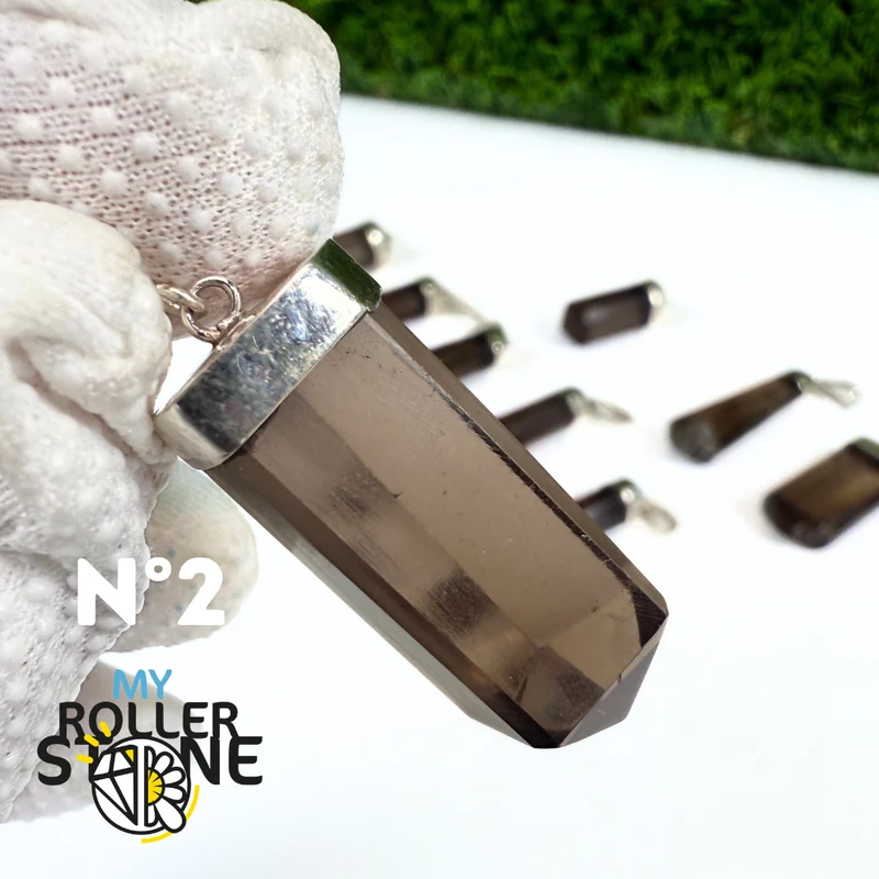 Anhänger aus Rauchquarz und Silber