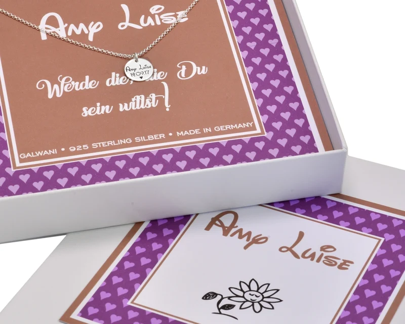 KINDERKETTE MIT GRAVUR HALSKETTE MIT ANHÄNGER SCHMUCKKARTON SILBERKETTE MIT NAMEN GESCHENK KINDERSCHMUCK