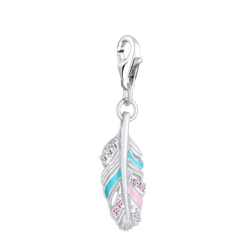 Charm Feder | Kristall ( Rosa )