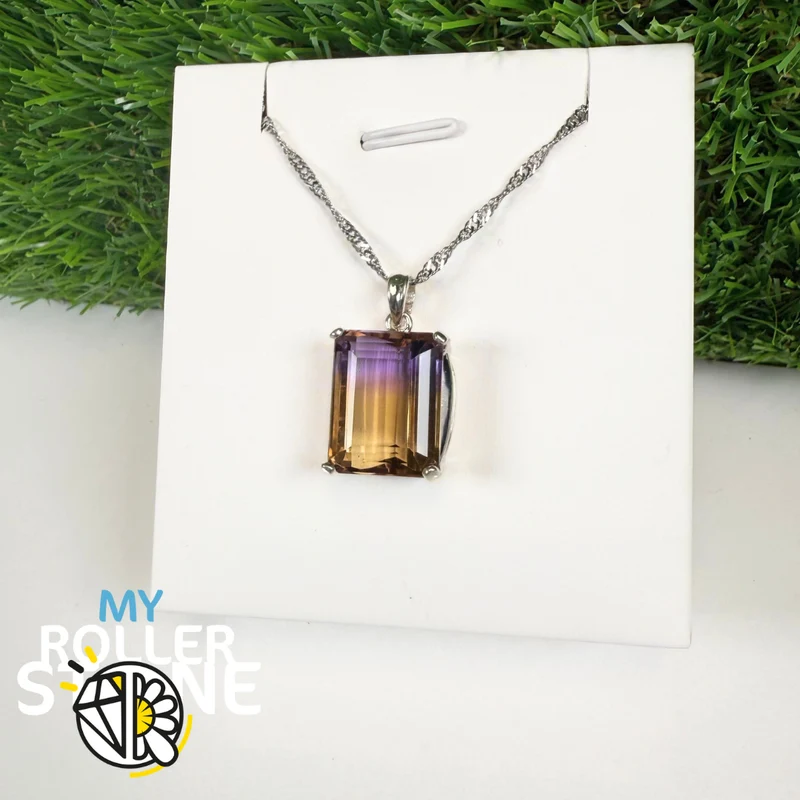 Ametrin und 925 Silber Anhänger