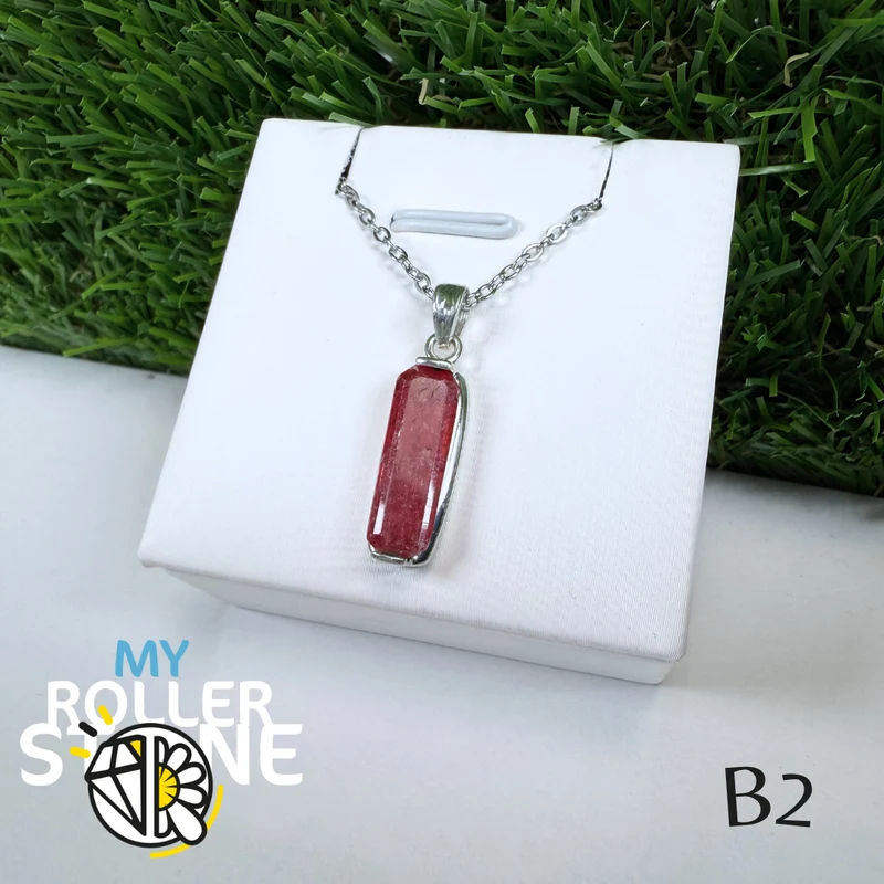 Rhodonit Anhänger Edelsteinqualität und 925 Silber #2