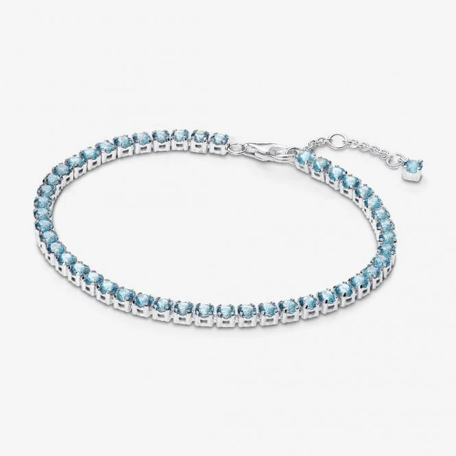 Sparkling Light Blue Tennis Bracelet, 16cm