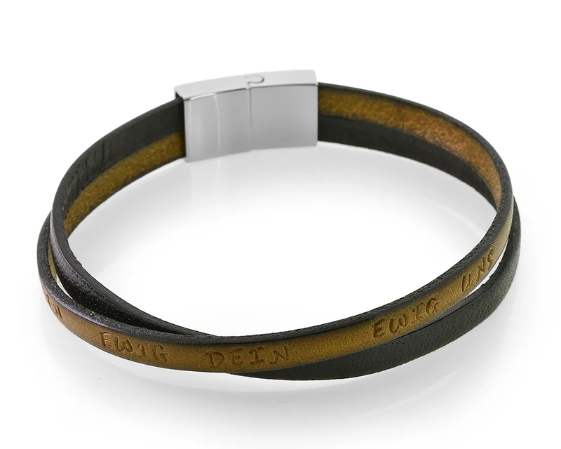 LEDERARMBAND MIT GRAVUR HERRENARMBAND MÄNNER ARMBAND PAPA