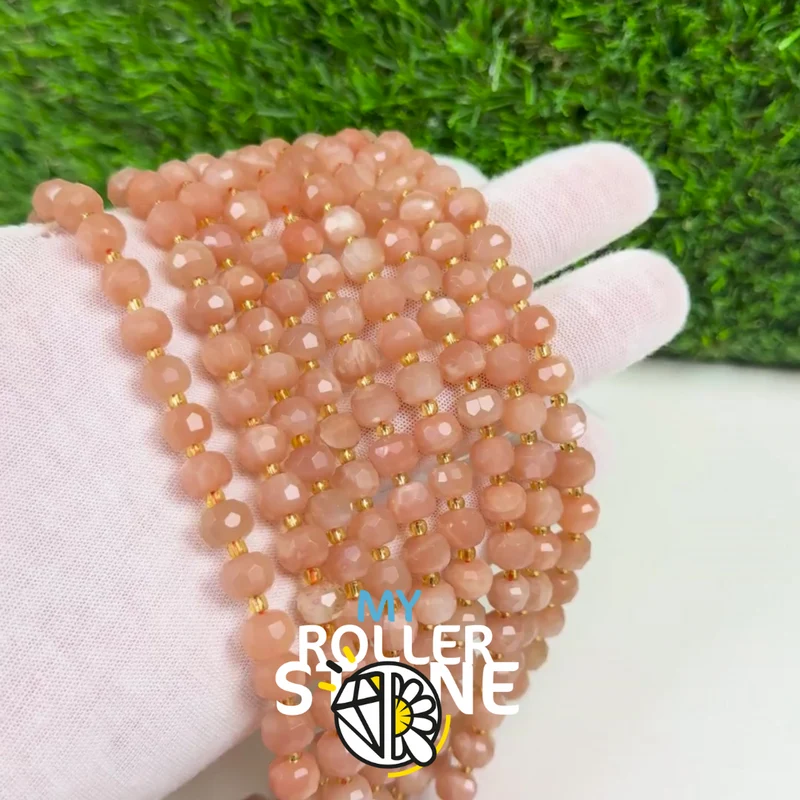 3A Facettierte gewölbte Rondell-Sonnensteinperle