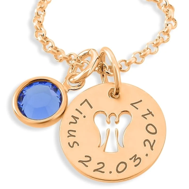 ENGEL KETTE HALSKETTE MIT NAMEN GESCHENK ZUR TAUFE NAMENSKETTE