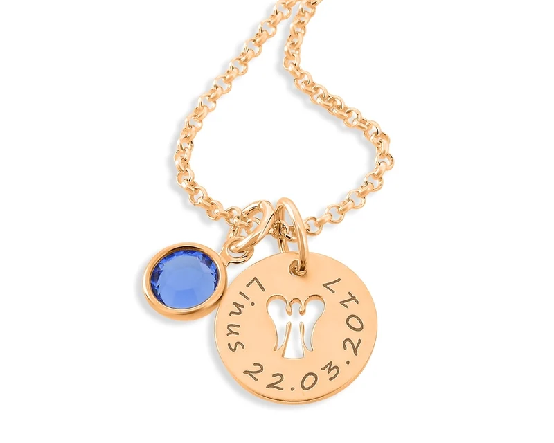 ENGEL KETTE HALSKETTE MIT NAMEN GESCHENK ZUR TAUFE NAMENSKETTE