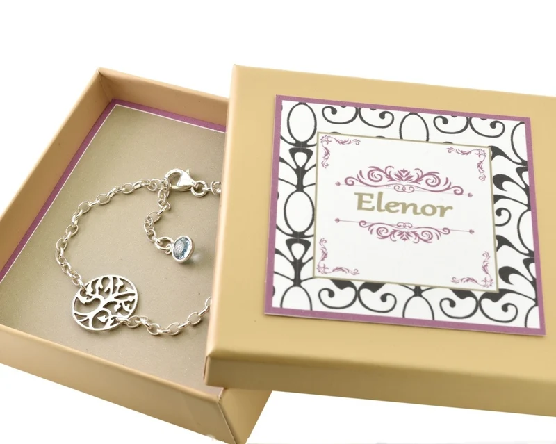 SILBER ARMBAND LEBENSBAUM DAMENSCHMUCK SILBER SCHACHTEL