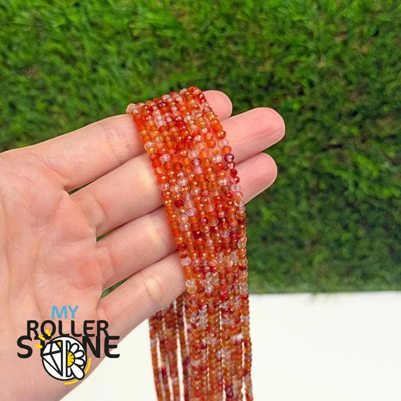 Karneol Facettierte Rondellperle 2,5X3 MM