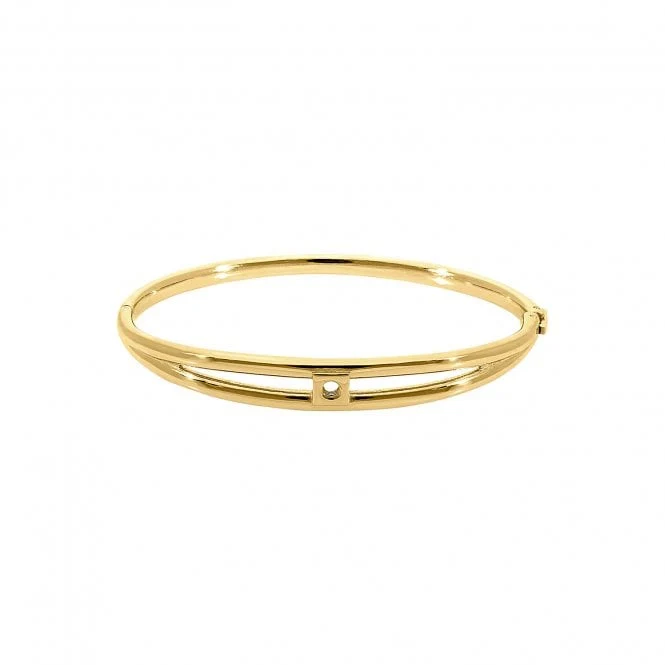Roma Double-Row Gold Bangle, 19cm