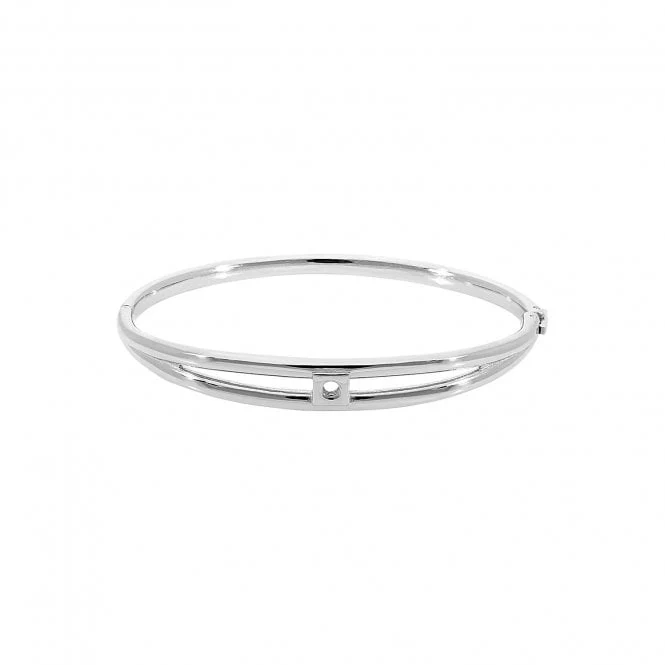Roma Double-Row Silver Bangle, 19cm