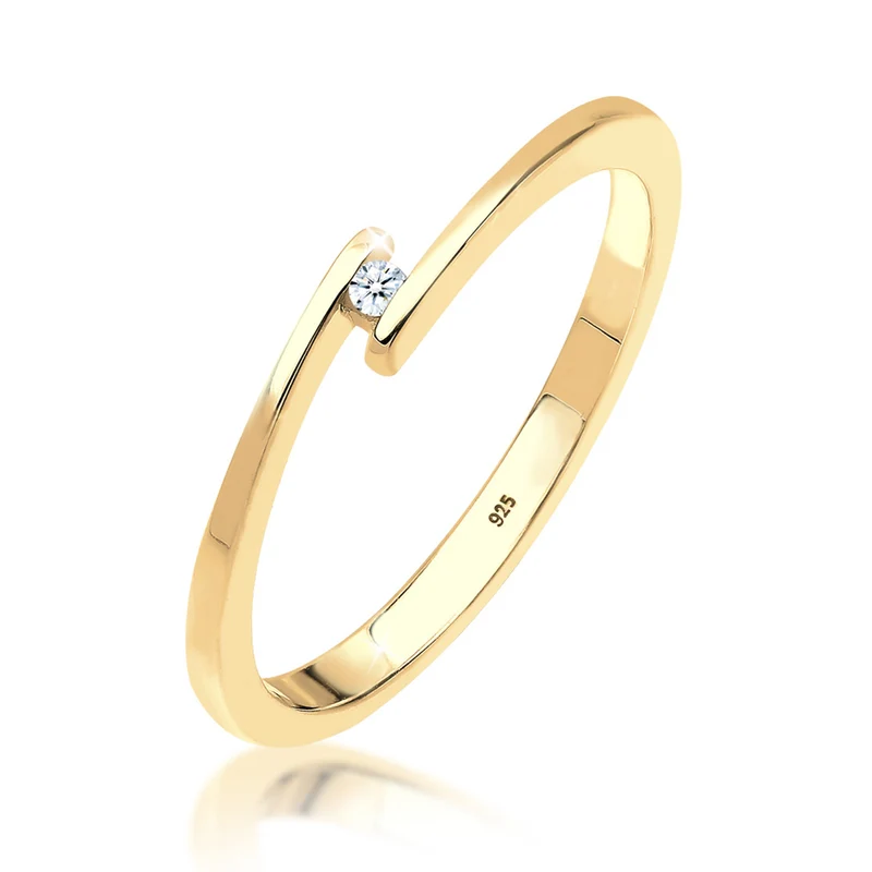 Solitär-Ring | Diamant ( Weiß, 0,015 ct )