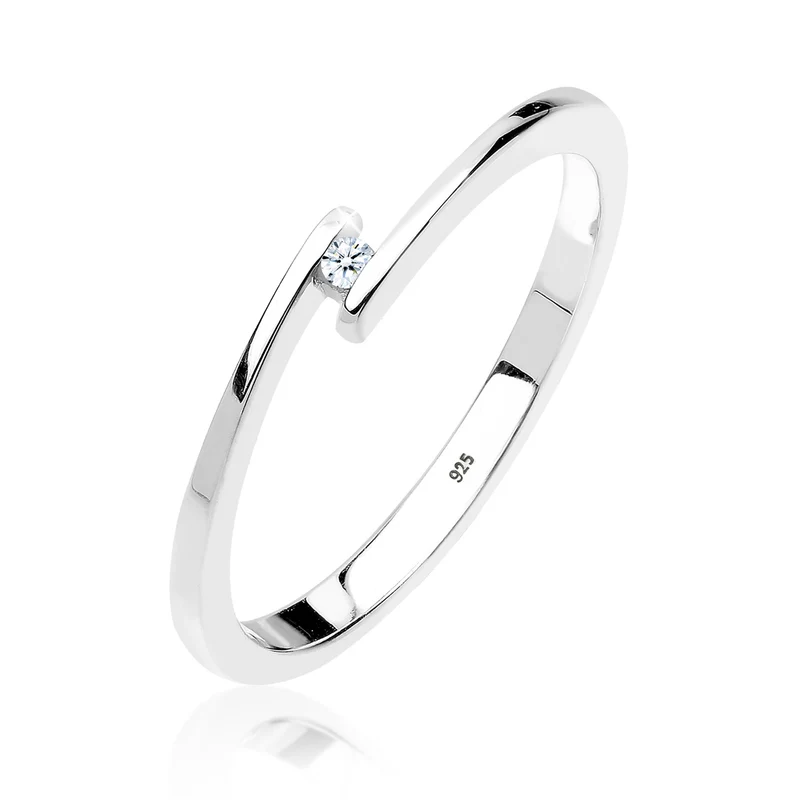 Solitär-Ring | Diamant ( Weiß, 0,015 ct )