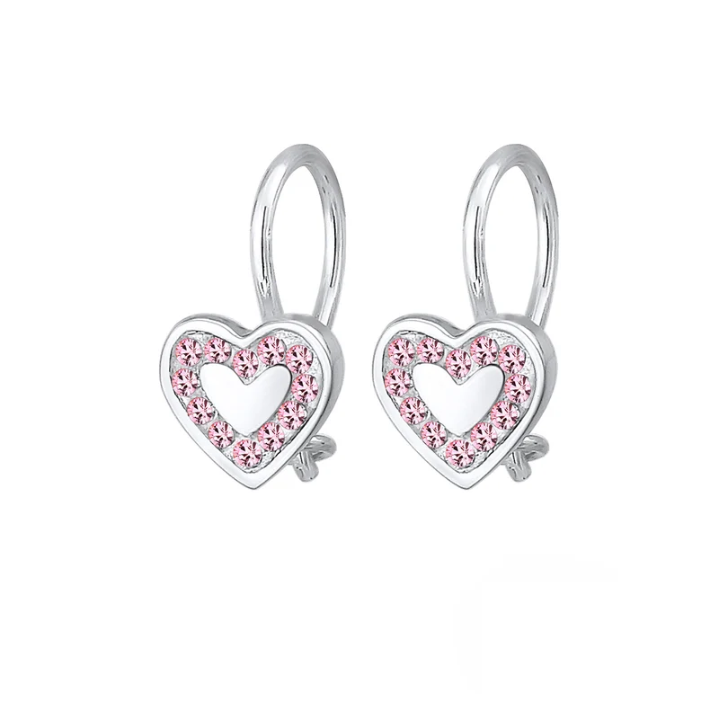 Ohrring Herz | Kristall ( Rosa )