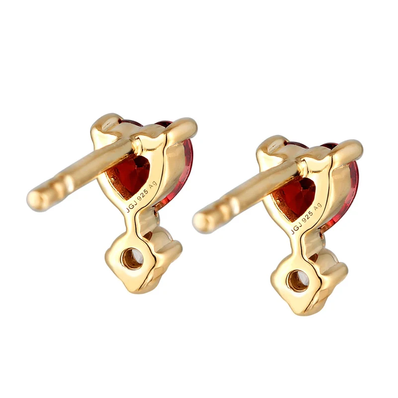 Ohrstecker Herz | Zirkonia (Rot)