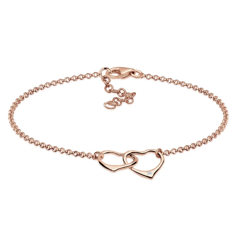 Armband Herz | Diamant ( Weiß, 0,015 ct )