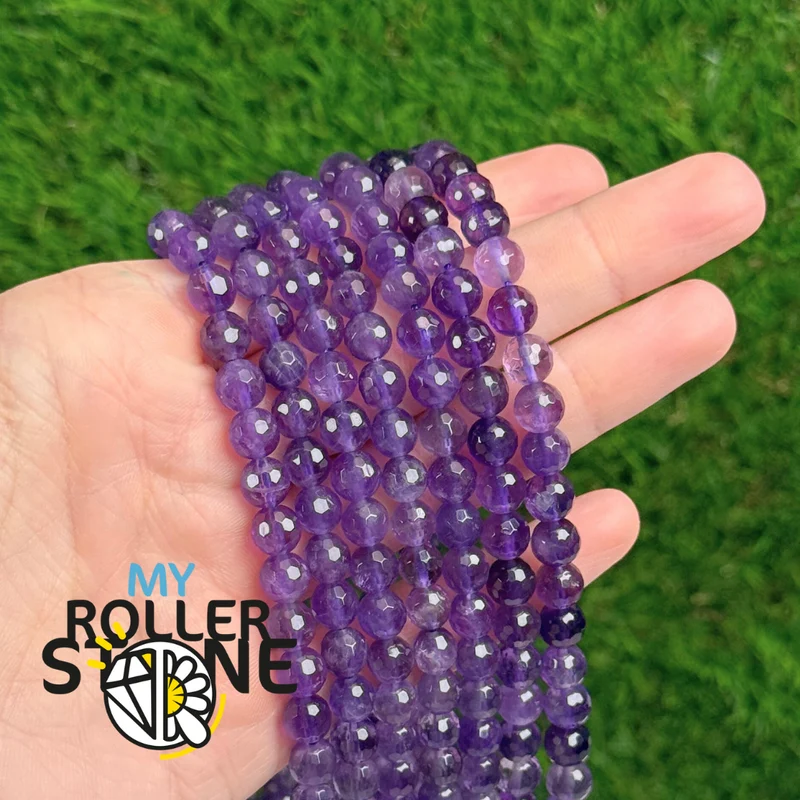 3A facettierte Amethystperle (4 MM-6 MM-8 MM-10 MM)