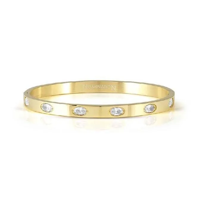Pretty Bangles New Edition Small Bracelet in Gold & Oval CZ