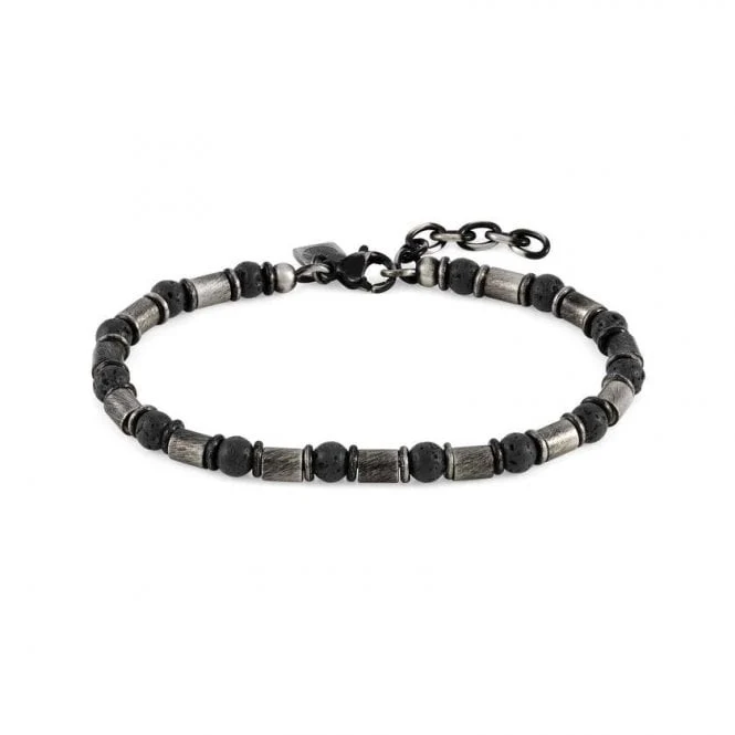 Instinct Steel & Stones Vintage Lava Stone Bracelet