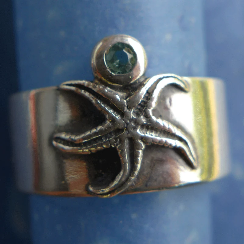 Ring Seestern Aquamarin Inselschmuck