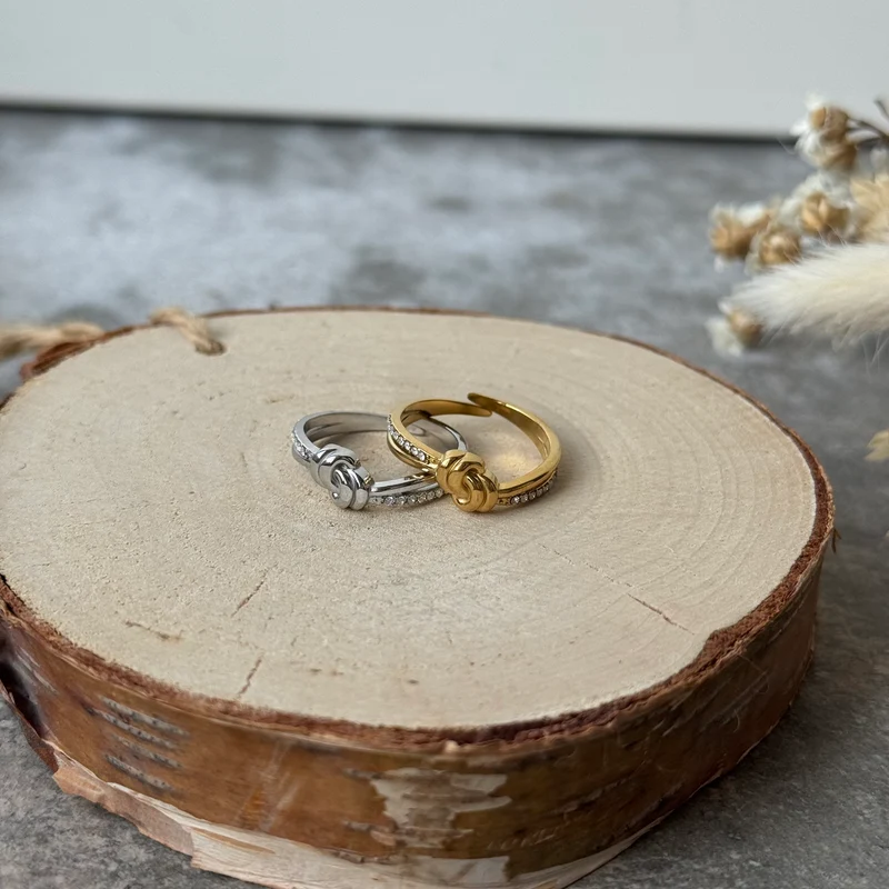 Knots Ring | Strass Gold