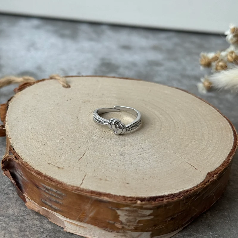 Knots Ring | Strass Silber