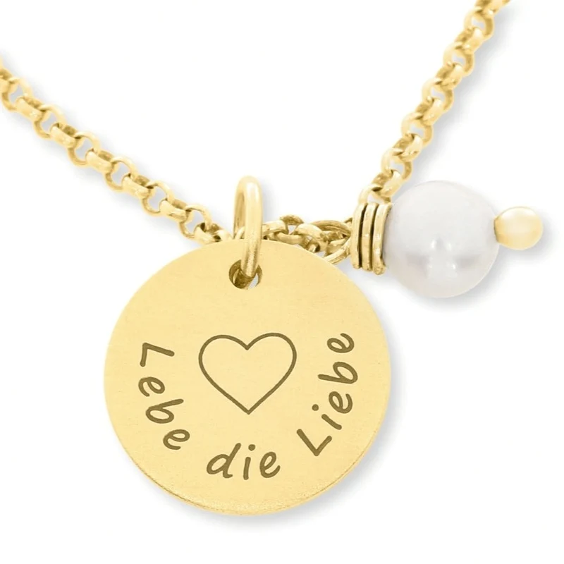 DAMENKETTE MIT GRAVUR GOLD HALSKETTE ANHÄNGER MIT NAMEN 925 SILBER VERGOLDET