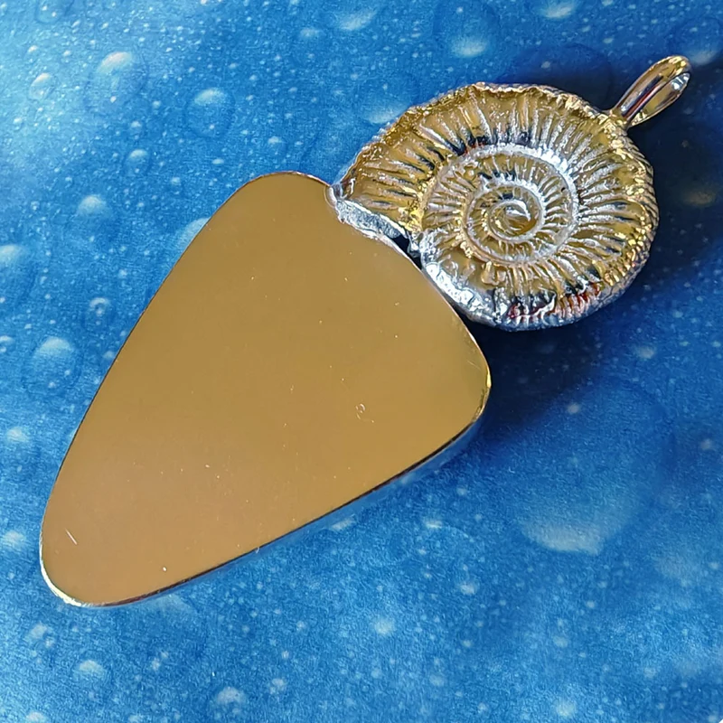 Regenbogenobsidian Ammonit Kette