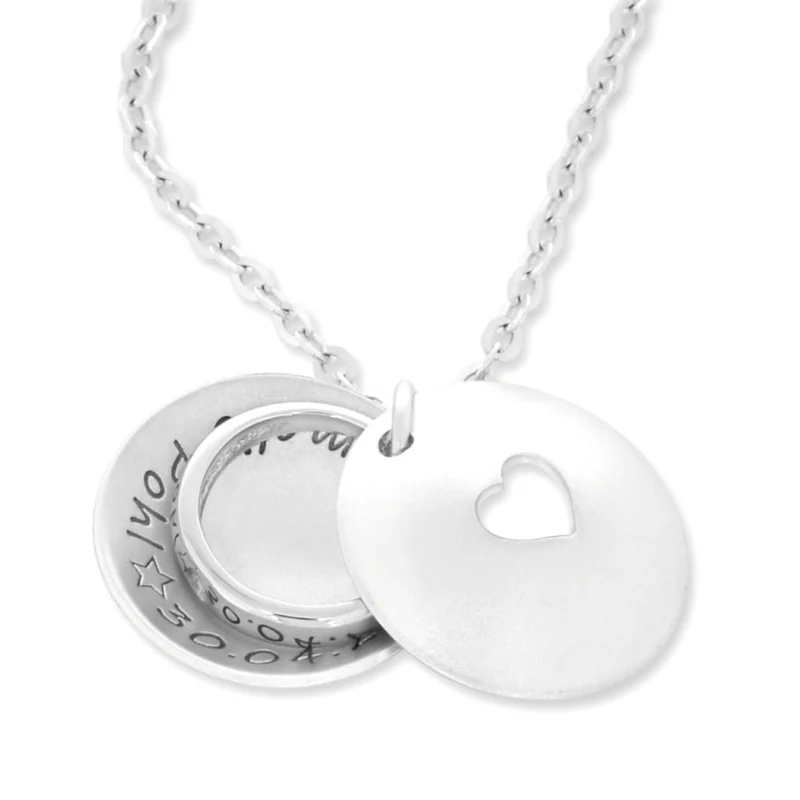 KETTE ZUR TAUFE TAUFSCHMUCK MIT GRAVUR 925 SILBER TAUFRING HALSKETTE TAUFGESCHENK