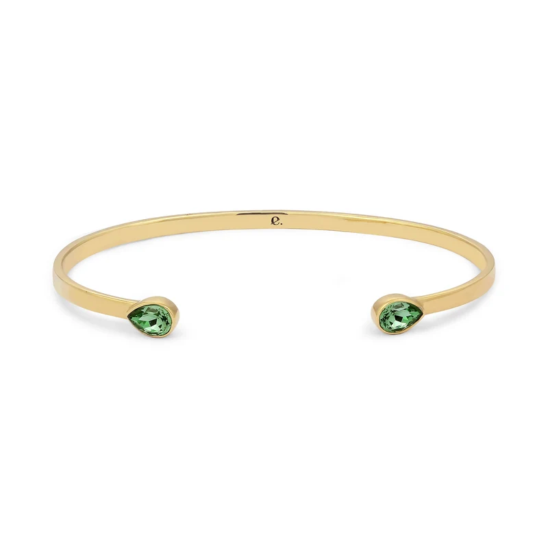 Armreif Tropfen | Mit Kristallen von Swarovski® (Hellgrün)