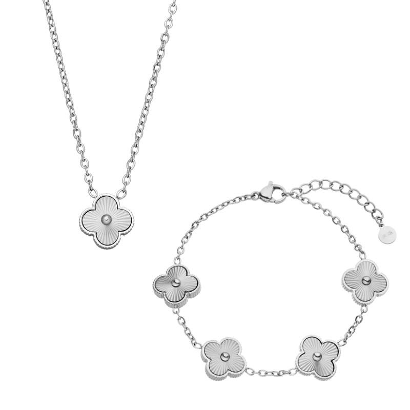 Golden Lucky Leaf Set 14K Vergoldet