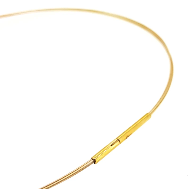 Halsreif Edelstahl Knotenschmuck gelbvergoldet, mit Druckknopf, REIF-5-gold-Druck