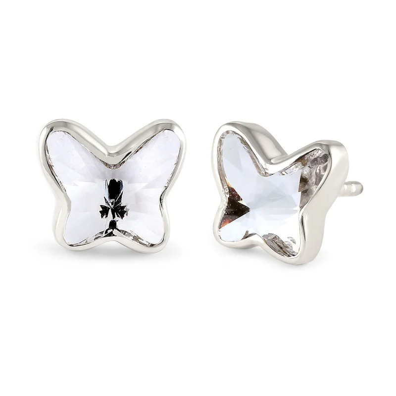 Ohrstecker Schmetterling | Mit Kristallen von Swarovski® (Weiß)