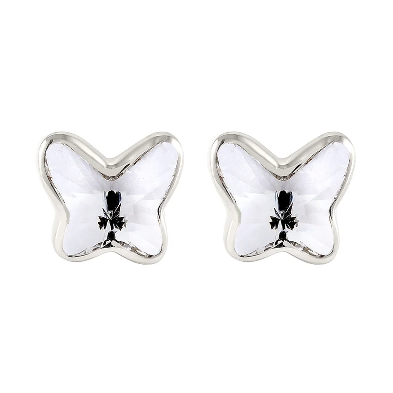 Ohrstecker Schmetterling | Mit Kristallen von Swarovski® (Weiß)