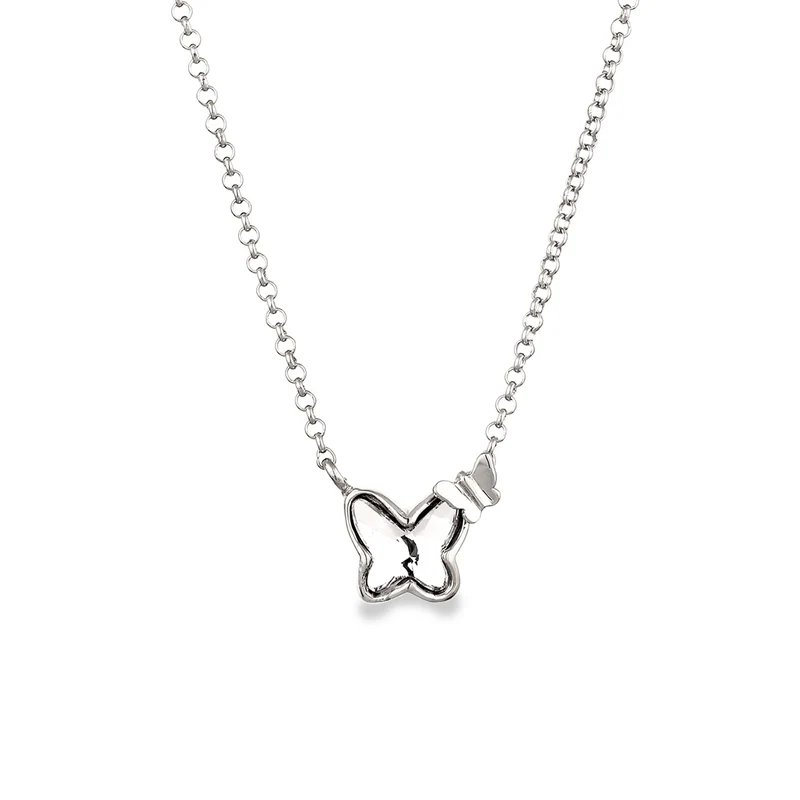 Halskette Schmetterling | Mit Kristallen von Swarovski® (Weiß)