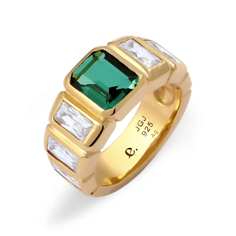 Bandring | Quarz (Grün) & Zirkonia (Weiß)